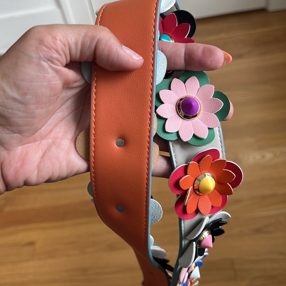 🛍️ Multi-Color Flowers PU Leather Shoulder Bag Strap 36” - Picture 4 of 4